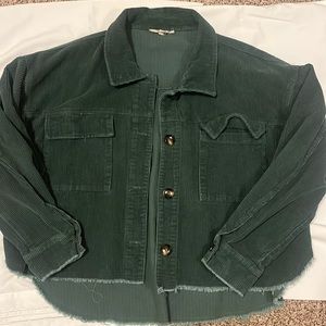 Green Corduroy Shacket